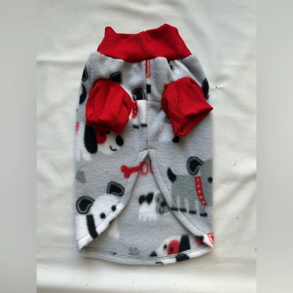 Handmade Fleece Dog Sweater – Medium | Cozy Neutral Aesthetic